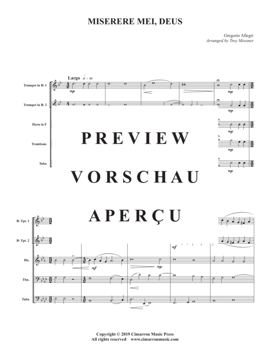 gallery: Miserere Mei, Deus , , (Blechbläser Quintett)