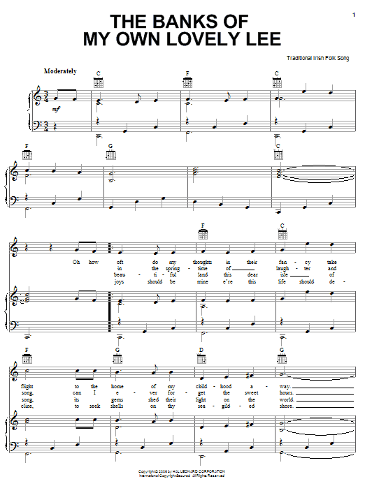 Produktgalerie: Seite 1 von 1 The Banks Of My Own Lovely Lee, Irish Folksong, Gesang, Gitarre, Klavier