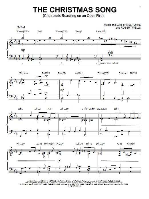 Product gallery: Page 1 of 1 The Christmas Song (Chestnuts Roasting On An Open Fire) [Jazz version] (arr. Brent Edstrom), Mel Torme