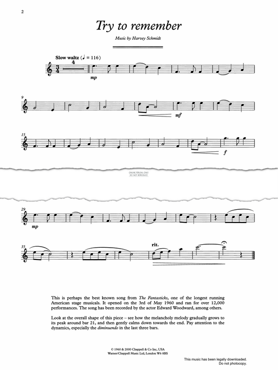 Product gallery: Page 1 of 1 Try To Remember, Harvey Schmidt