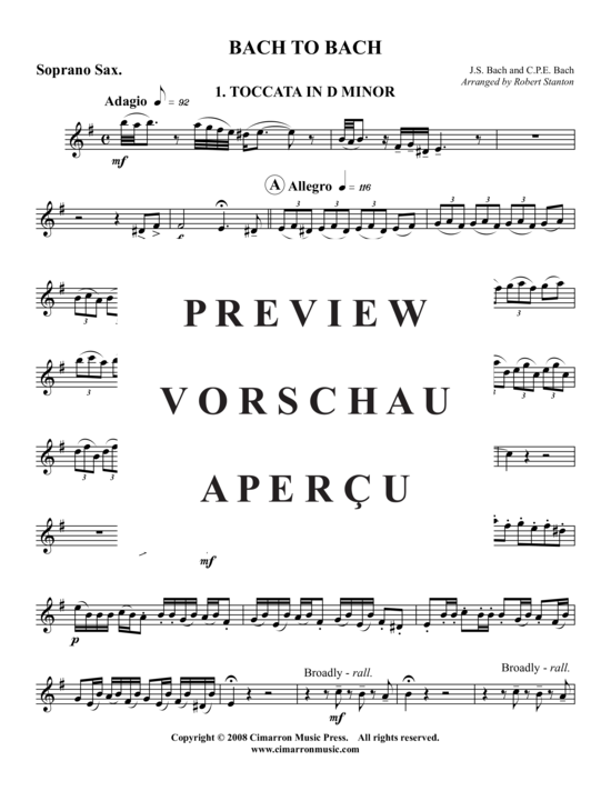 Product gallery: Page 8 of 16 Toccata in D-Moll u. Solfeggietto , , (Saxophone quartet SATB)
