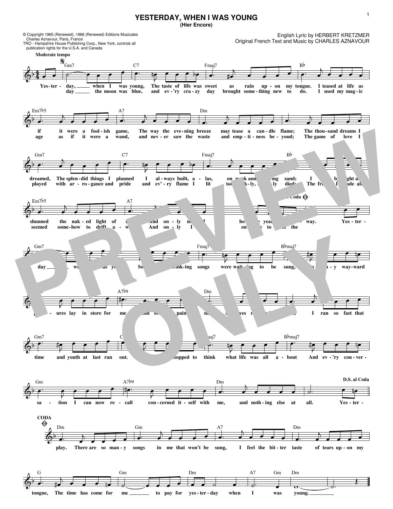Product gallery: Page 1 of 1 Yesterday, When I Was Young (Hier Encore), Roy Clark