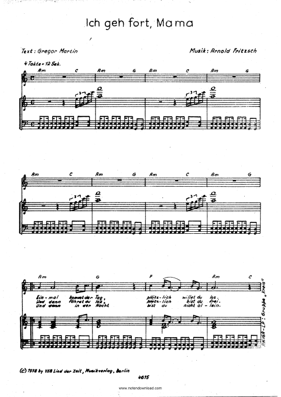 Produktbild zu: Ich gehen fort, MamaKreis