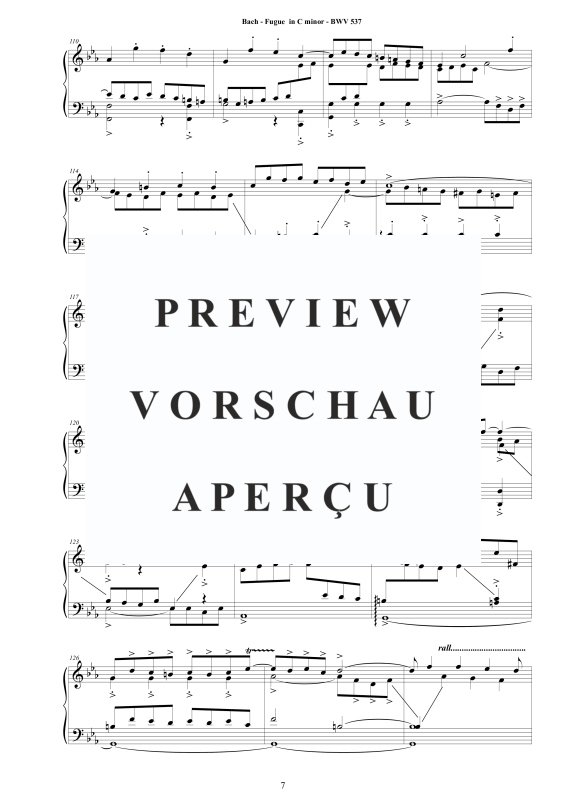 Produktgalerie: Seite 8 von 9 Fuge in C-Moll BWV 537b, , Klavier Solo