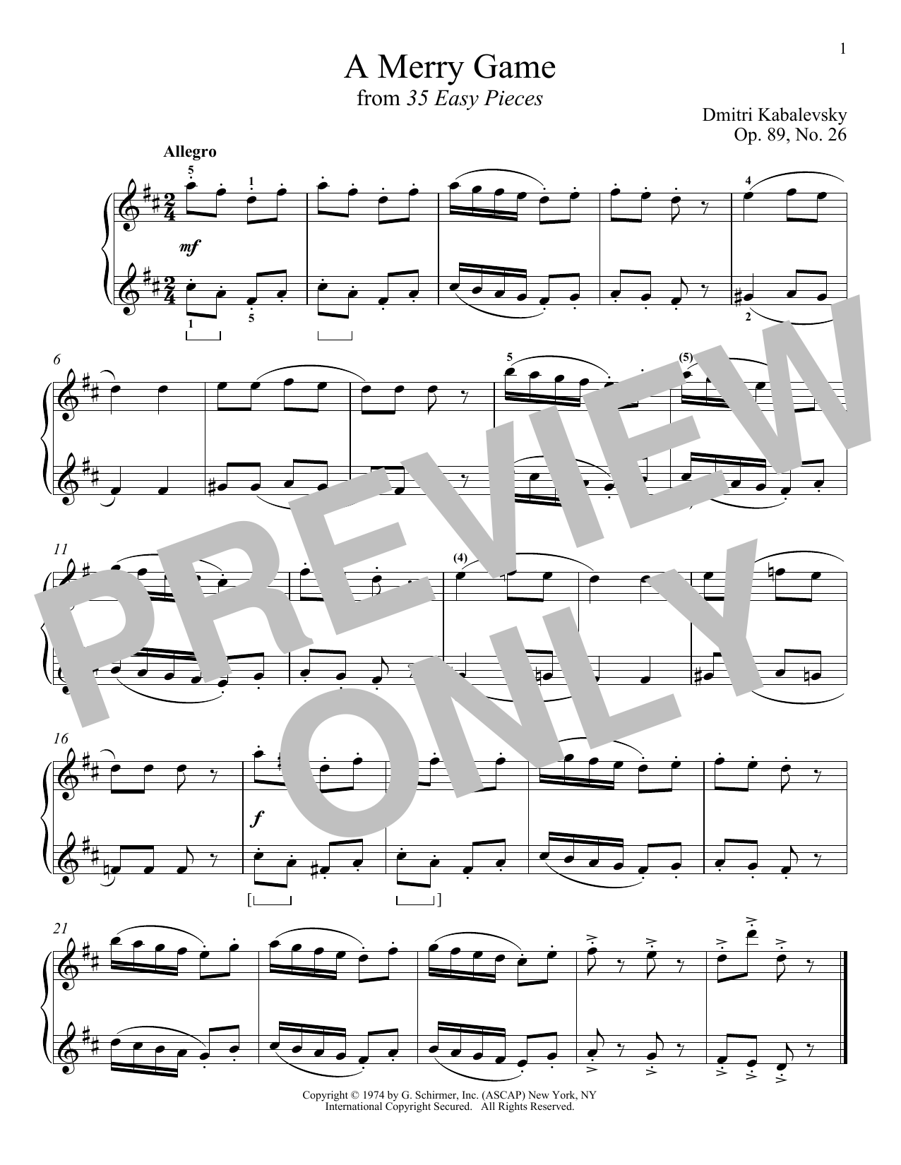 Product gallery: Page 1 of 1 A Merry Game, Dmitri Kabalevsky