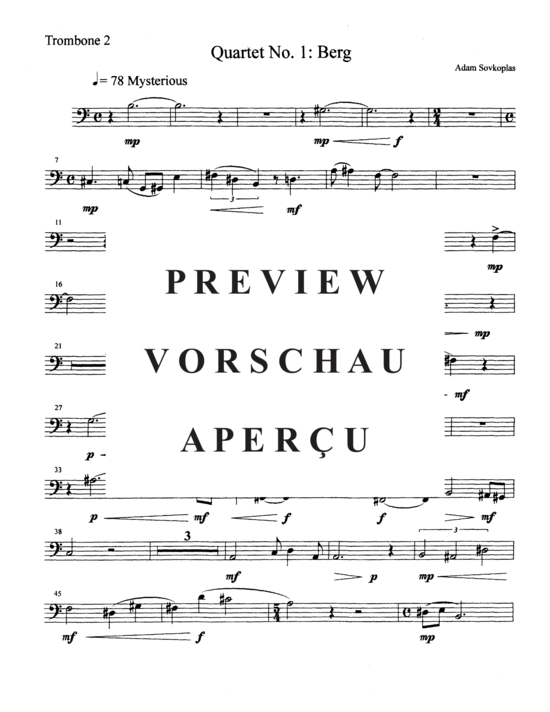 Product gallery: Page 15 of 20 Quartet No. 1: Berg , , (tuba quartet 2x trombone +2x tuba)