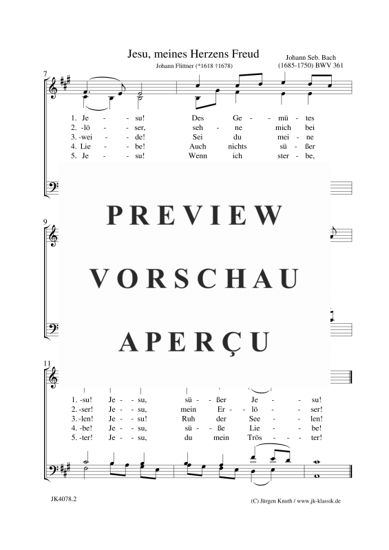 gallery: Jesu, meines Herzens Freud BWV 361, , Gemischter Chor