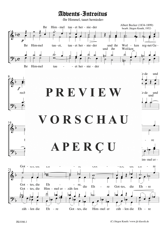 gallery: Ihr Himmel, tauet hernieder Advents-Introitus, , Gemischter Chor