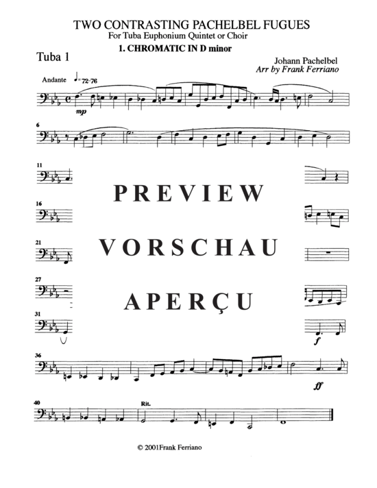 Product gallery: Page 14 of 18 Two Contrasting Pachelbel Fugues (Tuba Quintett EEE(T) , , TT)