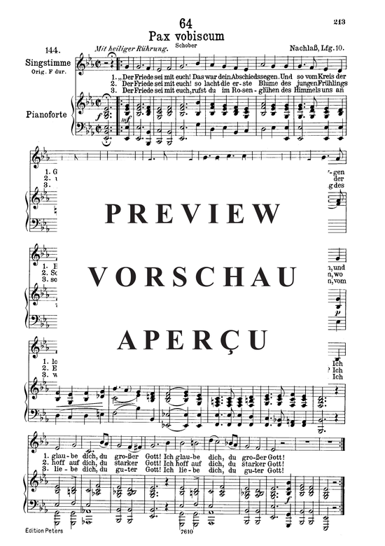 Product picture to: Pax vobiscum D.551Franz Schubert