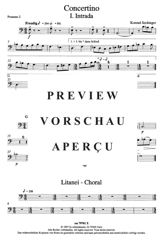 Produktgalerie: Seite 3 von 5 Concertino , , (Blechbläserquintett + Orgel) Posaune 2