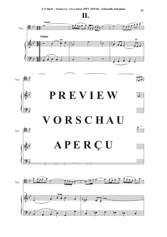 Product gallery: Page 16 of 21 Viola da Gamba Sonata Nr. 3, BWV 1029 , , (Cello + Klavier)