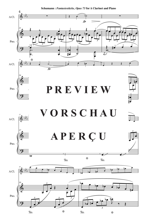 Product gallery: Page 5 of 28 Fantasiestücke, Opus 73 , , (clarinet in A + piano)