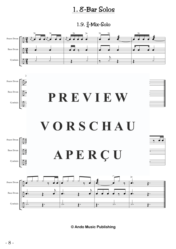 gallery: Solos for Marching Drums - Volume 1, , 50 Solo Pieces for Marching bands: Snare Drum, Bass Drum and Cymbals