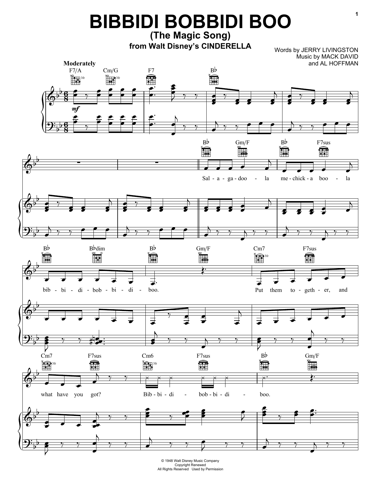 Produktbild zu: Bibbidi-Bobbidi-Boo (The Magic Song) (from the motion picture Cinderella)
