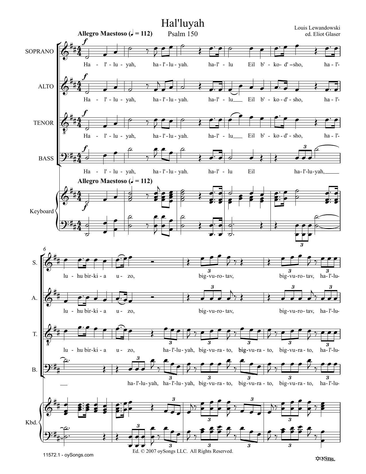 Product gallery: Page 1 of 1 Hal'luyah (Psalm 150), Eliot Glaser