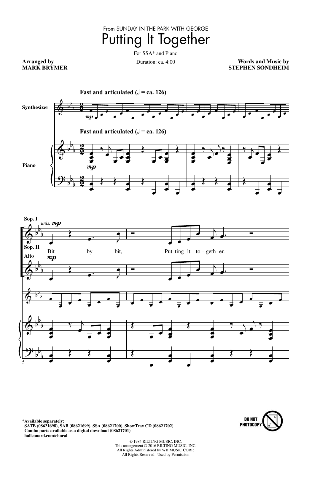 Produktgalerie: Seite 1 von 1 Putting It Together, Mark Brymer, Chor