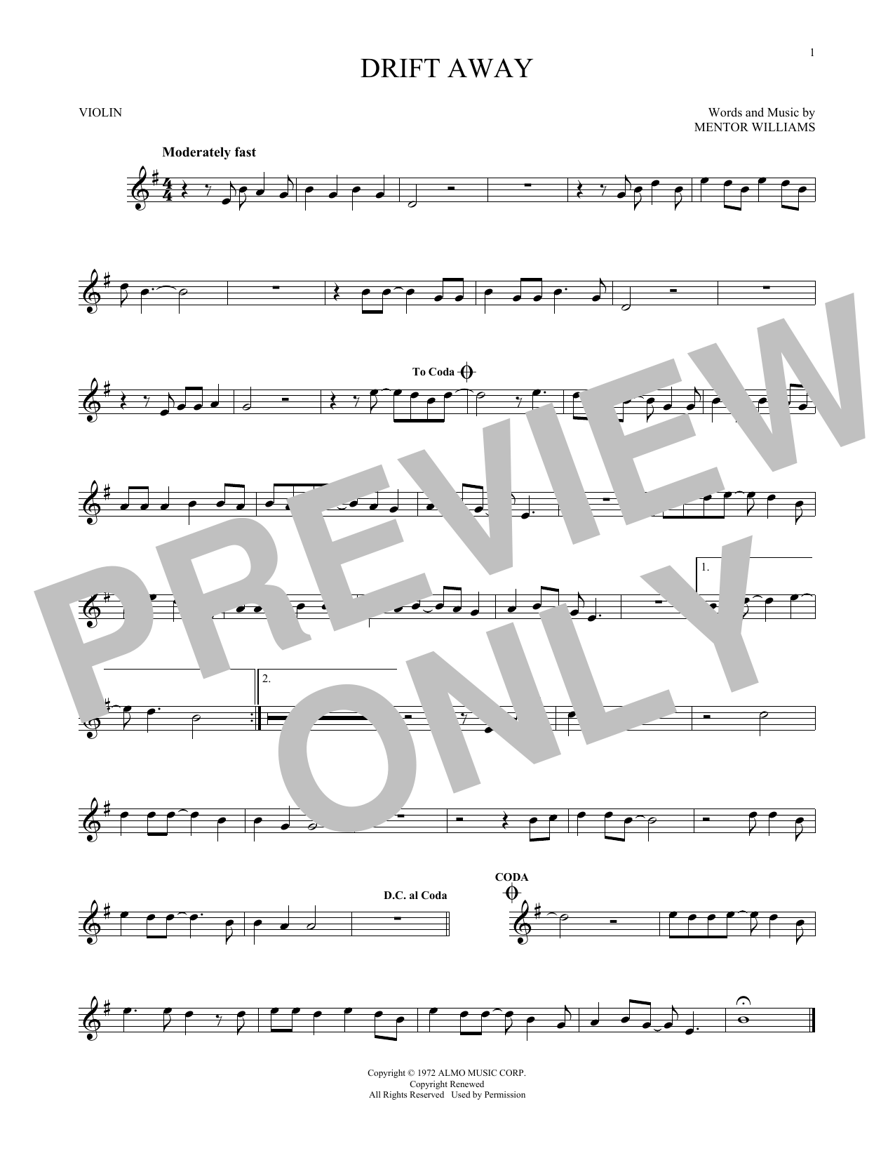 Produktgalerie: Seite 1 von 1 Drift Away, Dobie Gray, Violine
