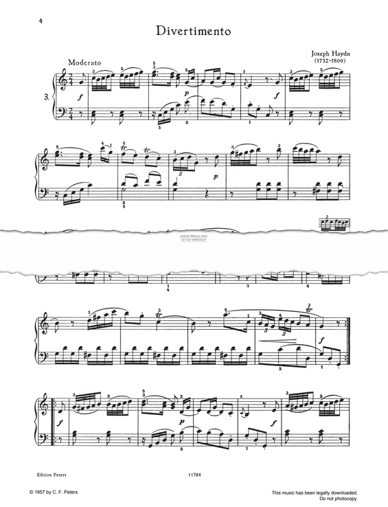 Produktgalerie: Seite 1 von 1 Divertimento C-major, Joseph Haydn, Klavier