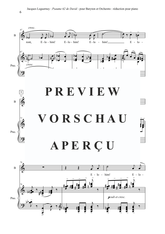 Produktgalerie: Seite 11 von 11 Psaume 62 - Klavier Reduktion, Souzay, Gérard, Bariton und Klavier