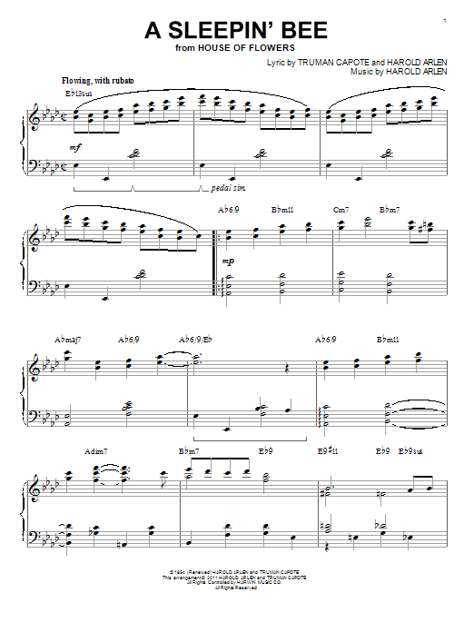 Product gallery: Page 1 of 1 A Sleepin' Bee [Jazz version] (arr. Brent Edstrom), Bill Evans