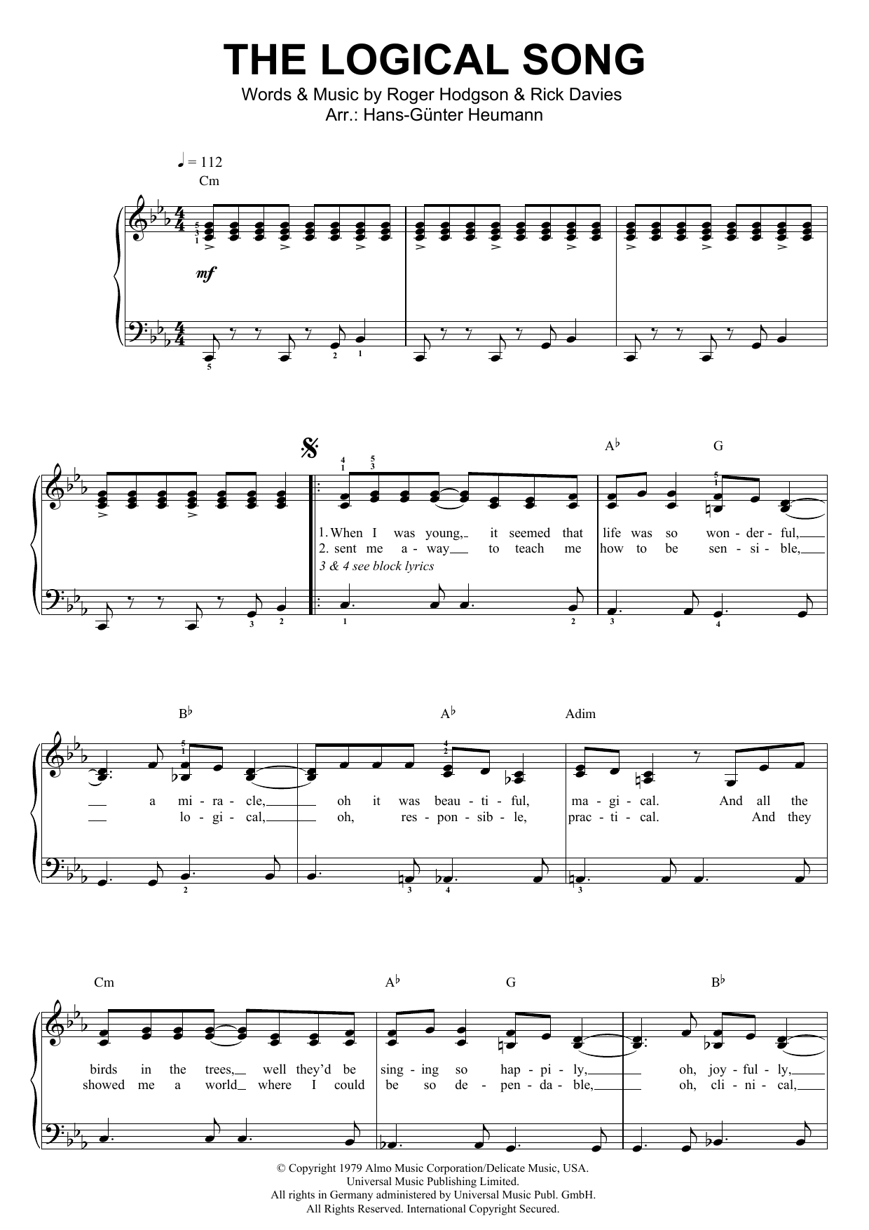 Produktgalerie: Seite 1 von 1 The Logical Song, Supertramp, Gesang, Klavier