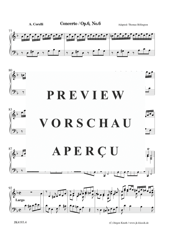 gallery: Concerto Op.6. No.6, , Klavier/Cembalo Solo