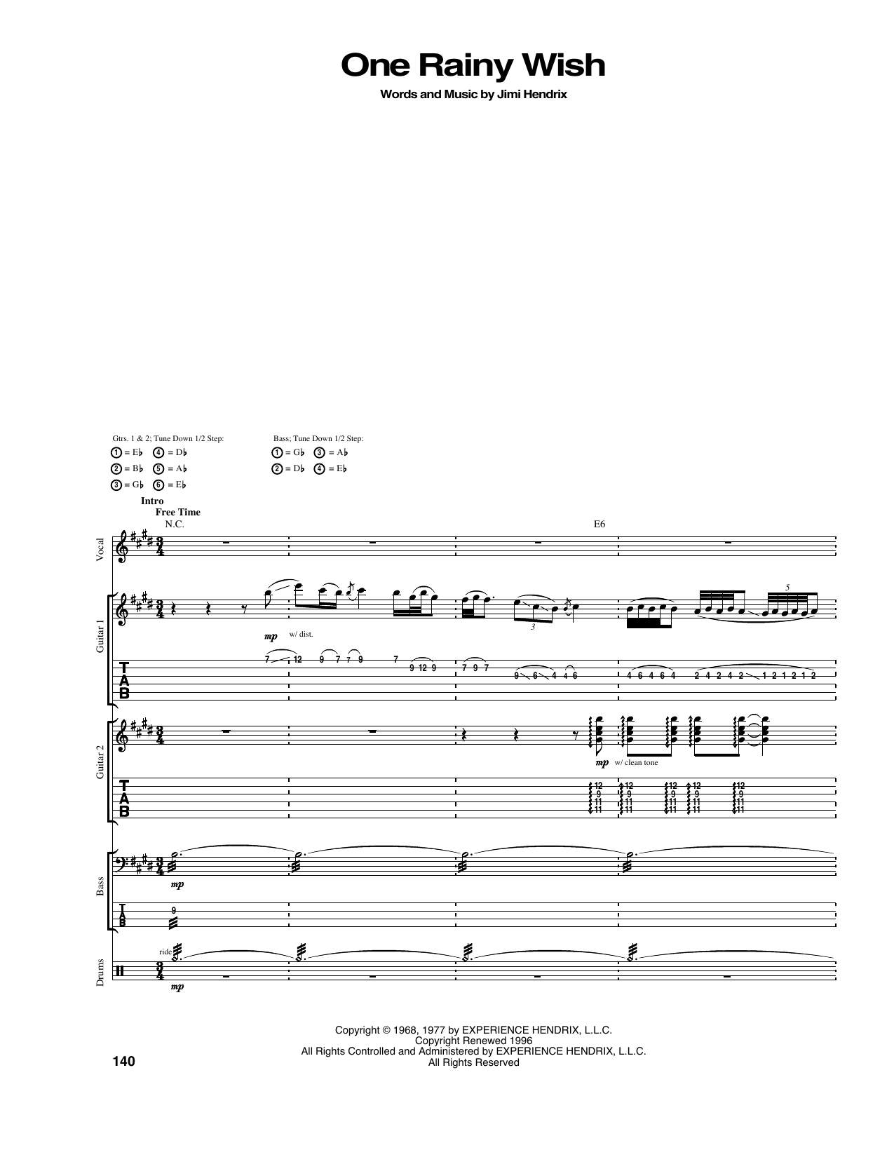 Product gallery: Page 1 of 1 One Rainy Wish, Jimi Hendrix