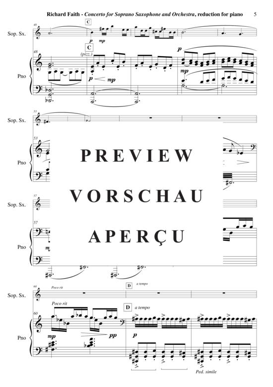Product gallery: Page 6 of 21 Concerto für Sopran-Saxophon und Kammerorchester , , (soprano saxophone + piano)