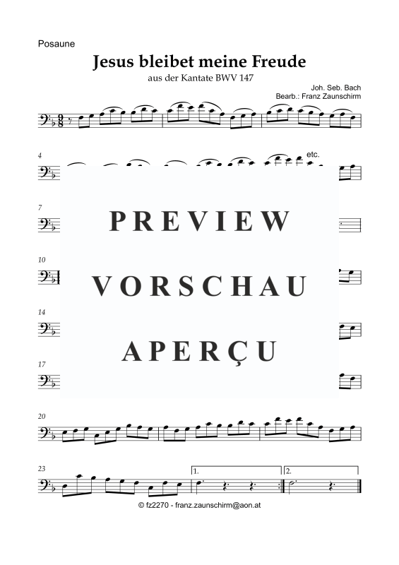 Produktgalerie: Seite 5 von 8 Jesus bleibet meine Freude, , Posaune und Orgel