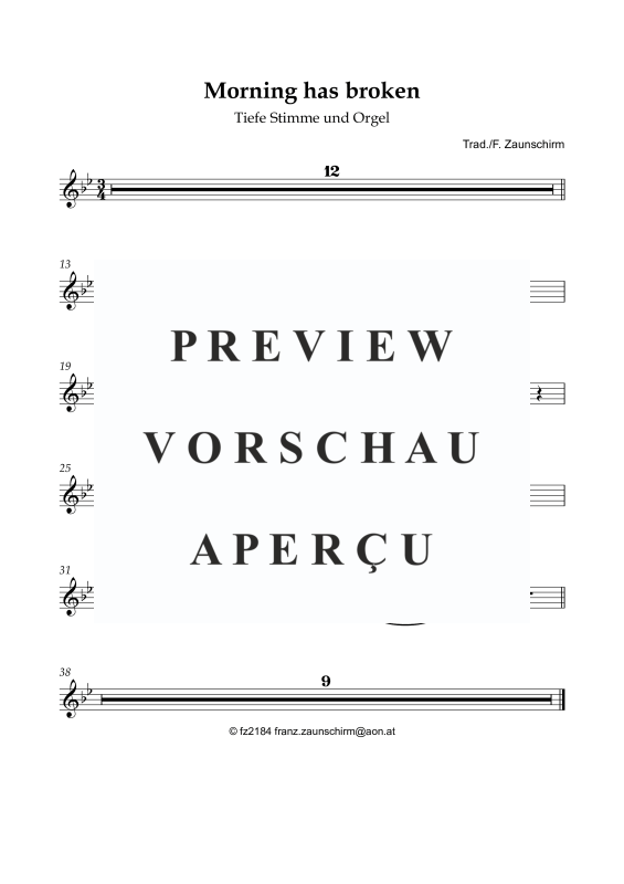 Produktgalerie: Seite 5 von 7 Morning has broken, , Gesang tief und Orgel