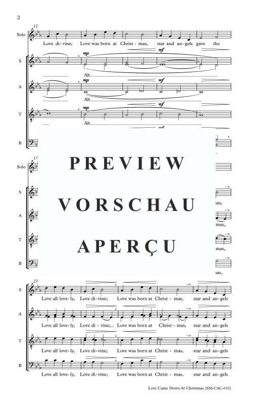 Produktgalerie: Seite 5 von 9 Love came down at Christmas, , Sopran Solo und Gemischter Chor SATB divisi