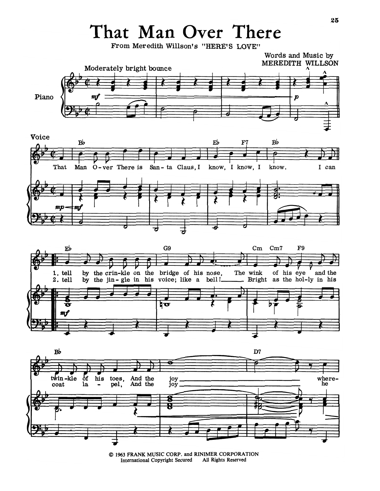 Produktgalerie: Seite 1 von 1 That Man Over There (from Here's Love), Meredith Willson, Gesang, Klavier