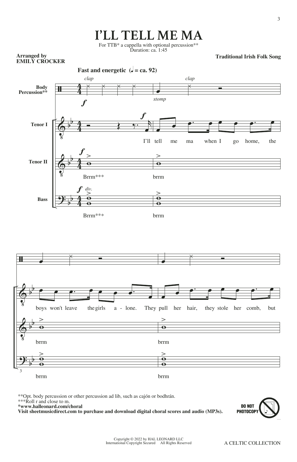 Produktbild zu: A Celtic Collection (A Cappella Songs for Tenor Bass Chorus)