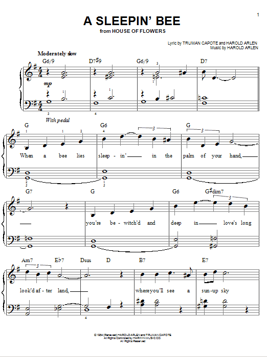 Product gallery: Page 1 of 1 A Sleepin' Bee, Harold Arlen