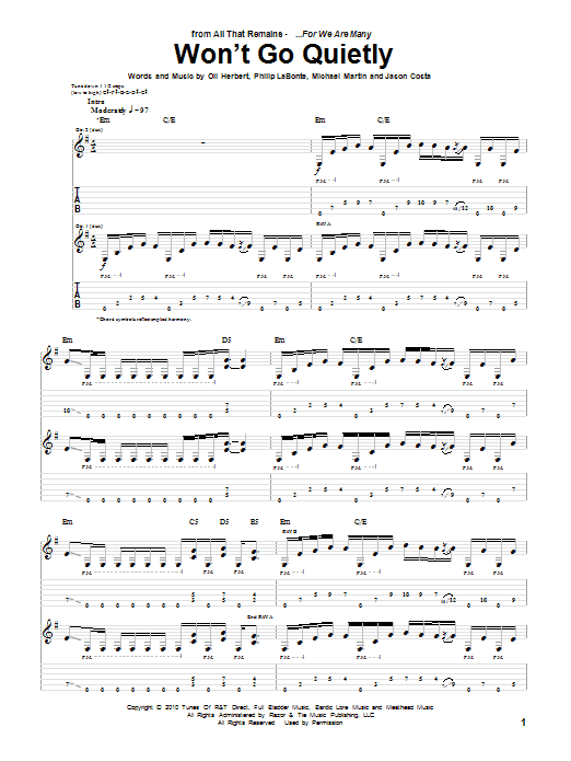 Produktgalerie: Seite 1 von 1 Won't Go Quietly, All That Remains, Gitarre