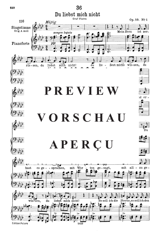 Product gallery: Page 2 of 3 Du liebst mich nicht D.193, , Low Voice and Piano