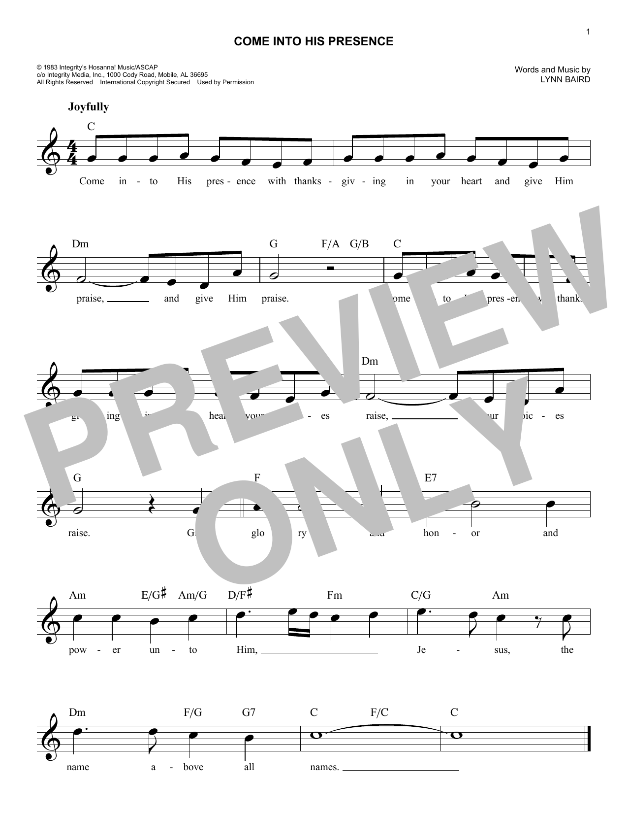 Produktbild zu: Come Into His Presence