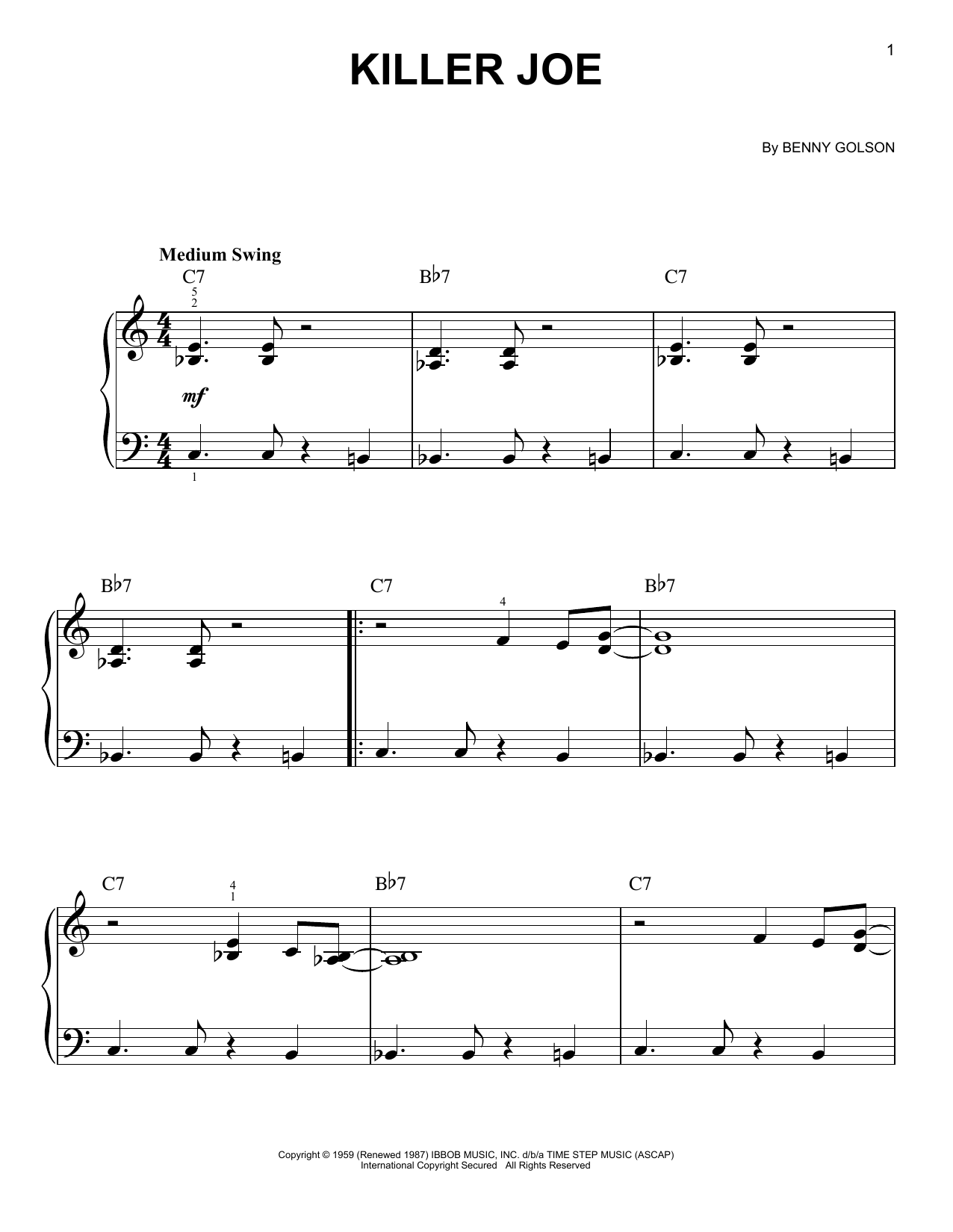 Produktgalerie: Seite 1 von 1 Killer Joe, Benny Golson, Klavier