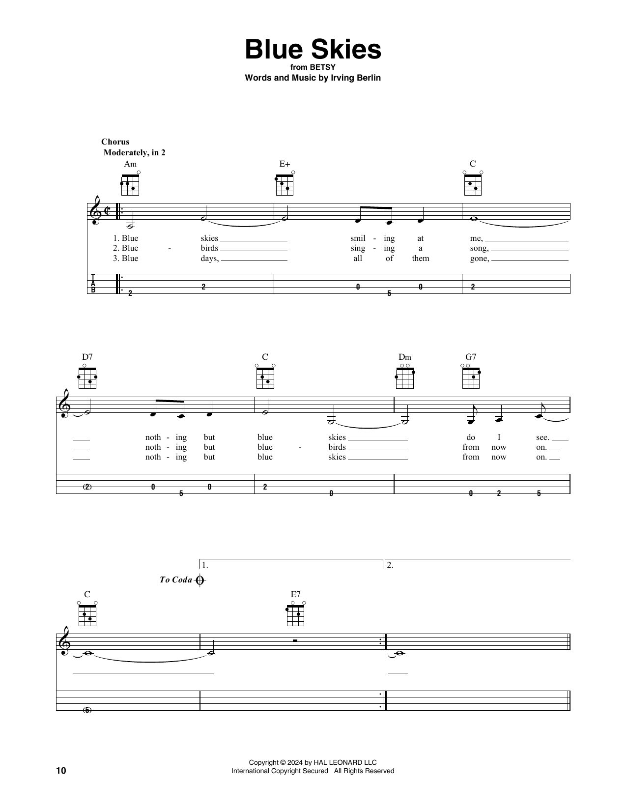Produktgalerie: Seite 1 von 1 Blue Skies, Irving Berlin
