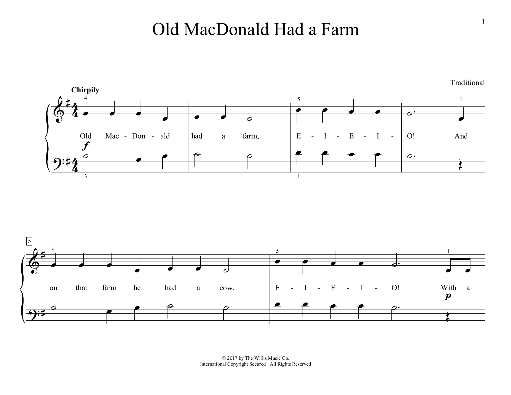 Product gallery: Page 1 of 1 Old MacDonald Had A Farm (arr. Christopher Hussey), Traditional