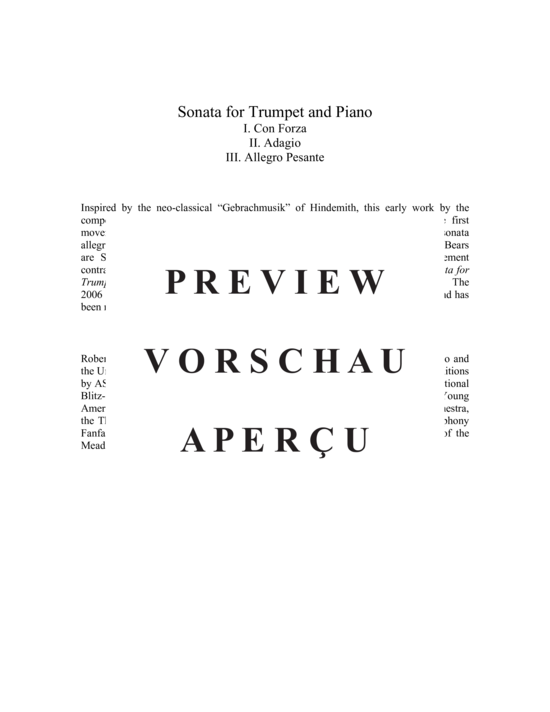Produktgalerie: Seite 3 von 21 Sonata for Trumpet and Piano , , (Trompete und Klavier)