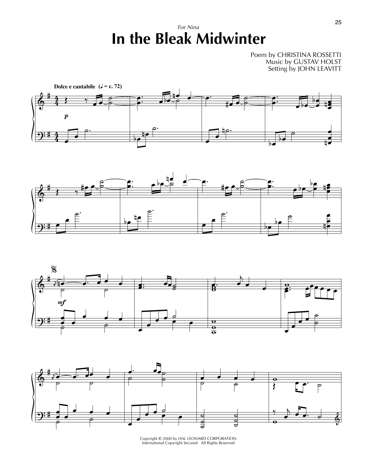 Product picture to: In The Bleak Midwinter (arr. John Leavitt)
