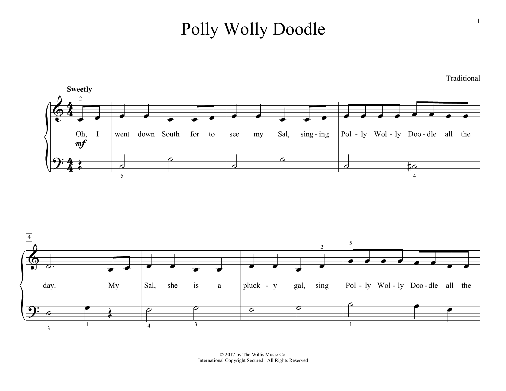Produktgalerie: Seite 1 von 1 Polly Wolly Doodle (arr. Christopher Hussey), Traditional, Klavier