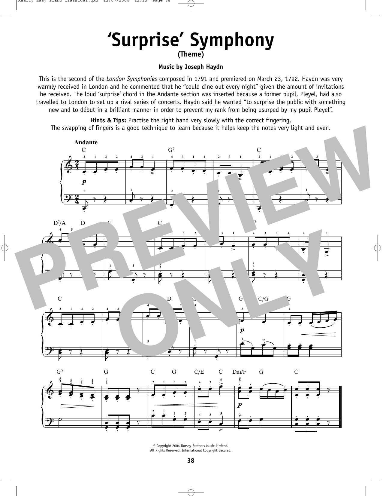 Produktbild zu:  Symphony No. 94 In G Major ("Surprise"), Second Movement Excerpt - Franz Joseph Haydn