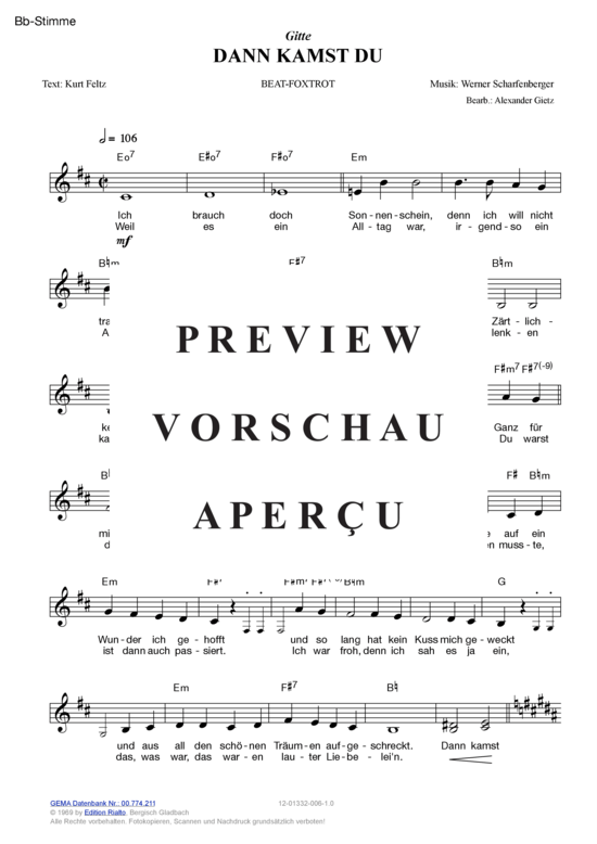 Produktgalerie: Seite 5 von 11 Dann kamst du , Gitte, (Melodie-Stimmen in C/B/Es)
