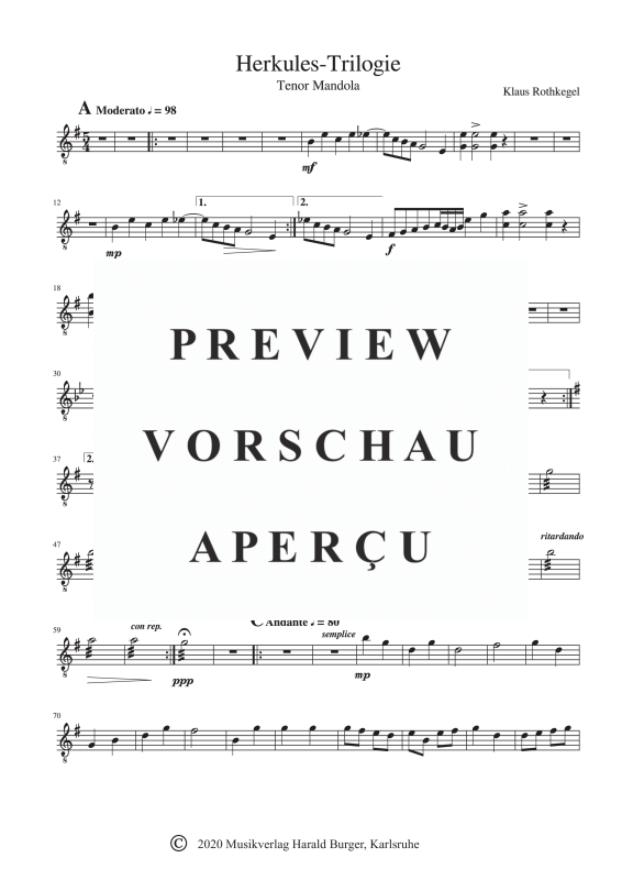 gallery: Herkules Trilogie, , Zupforchester - Einzelstimmen