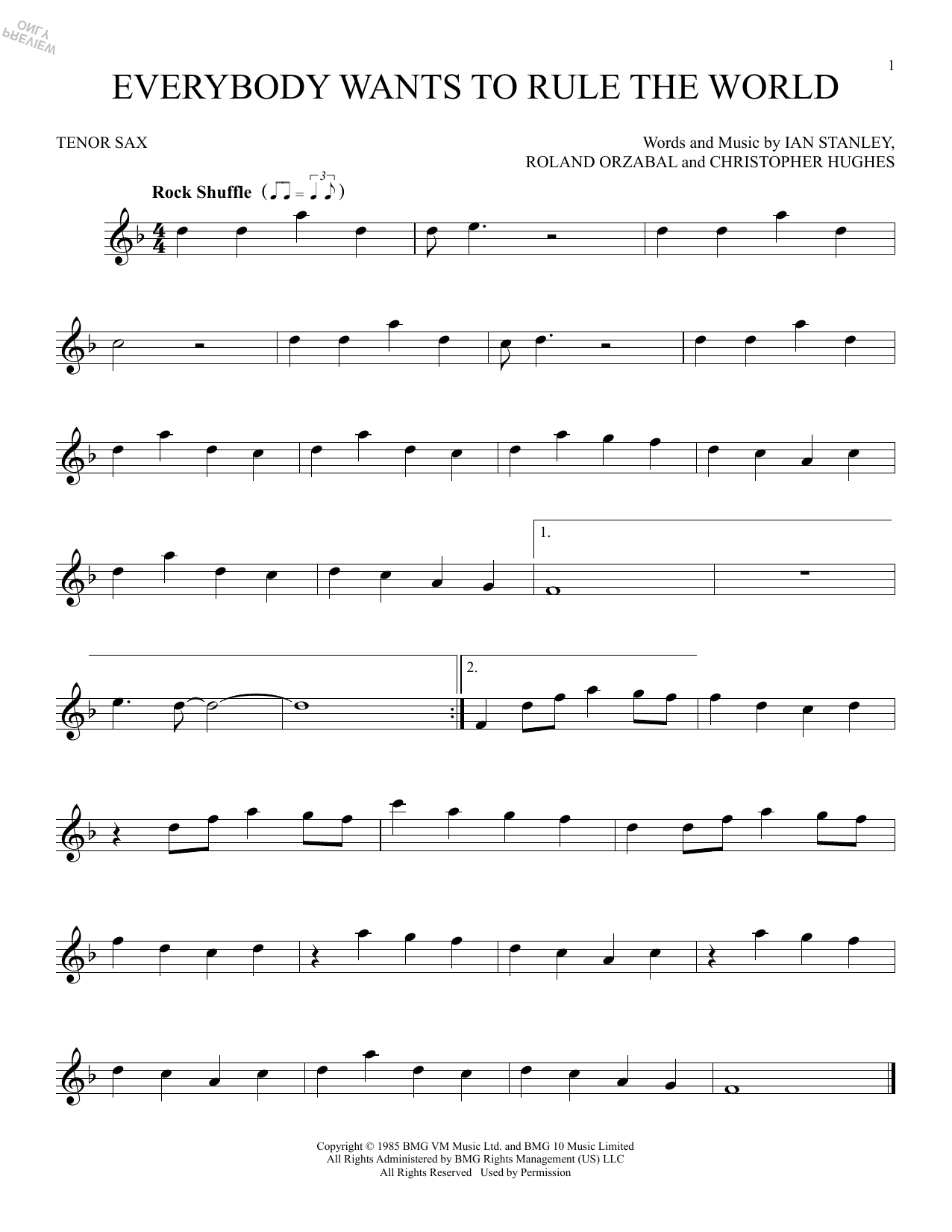 Product gallery: Page 1 of 1 Everybody Wants To Rule The World, Tears For Fears