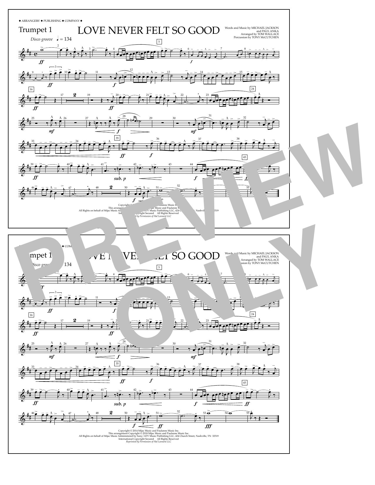 Produktbild zu: Love Never Felt So Good - Trumpet 1