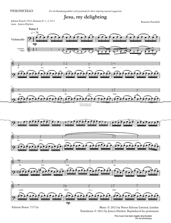 Produktgalerie: Seite 1 von 1 Jesu, My Delighting, Roxanna Panufnik, Violoncello